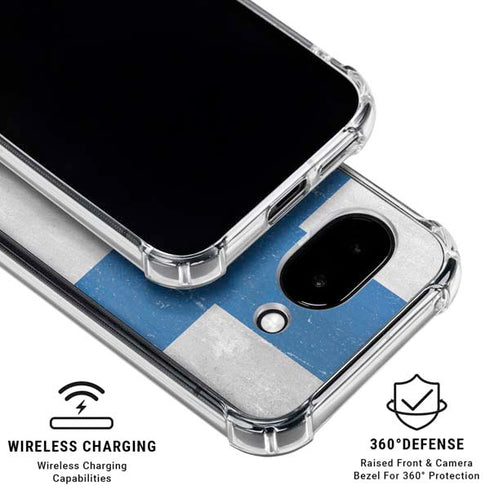 Finland Flag Distressed Google Pixel 9a Clear Case